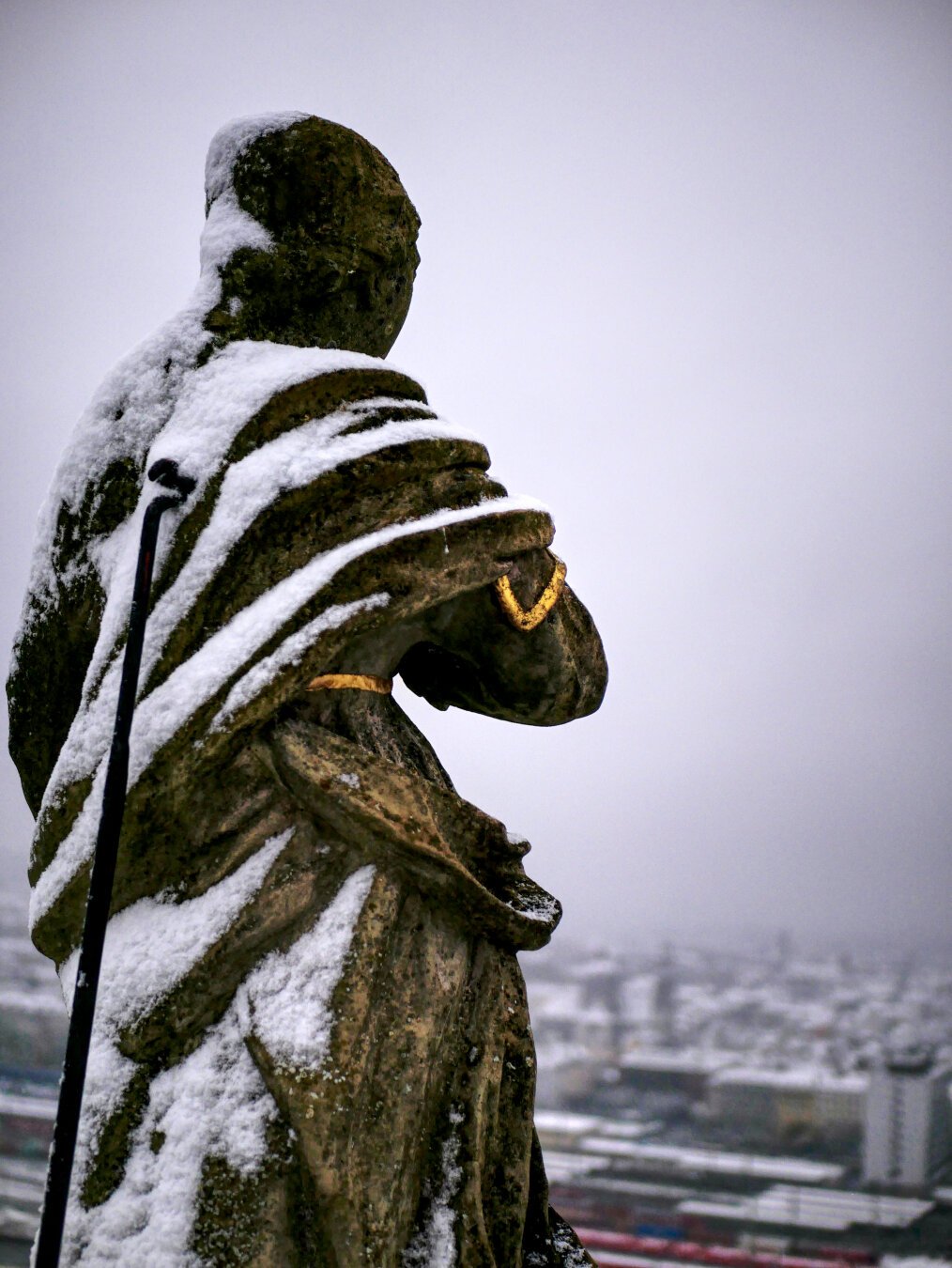Statue in the vineyards over Würzburg, Germany